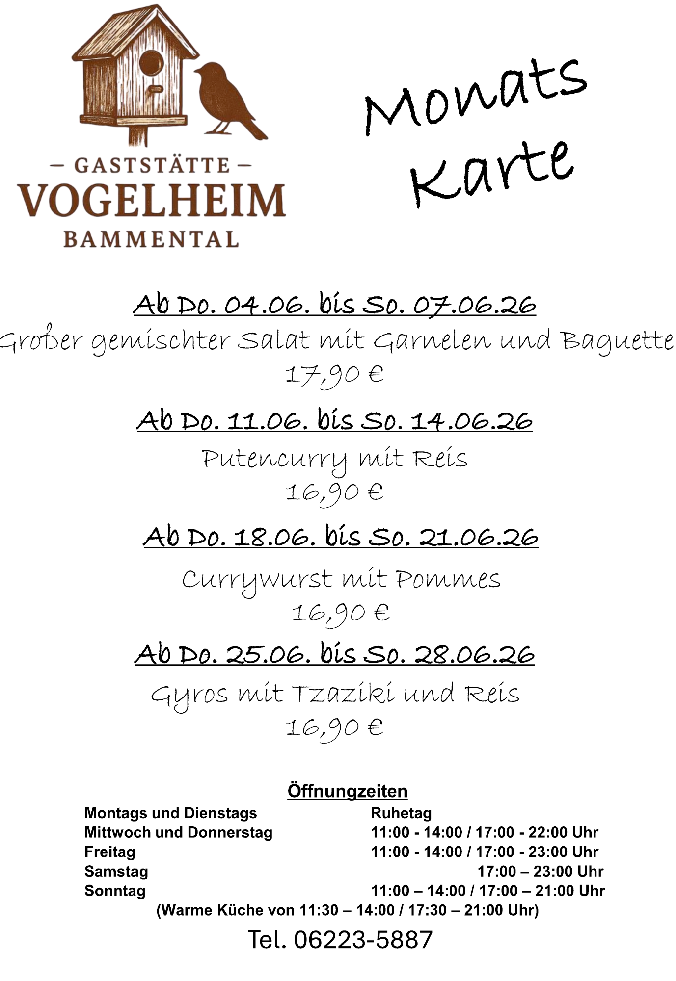 Monatskarte Juni